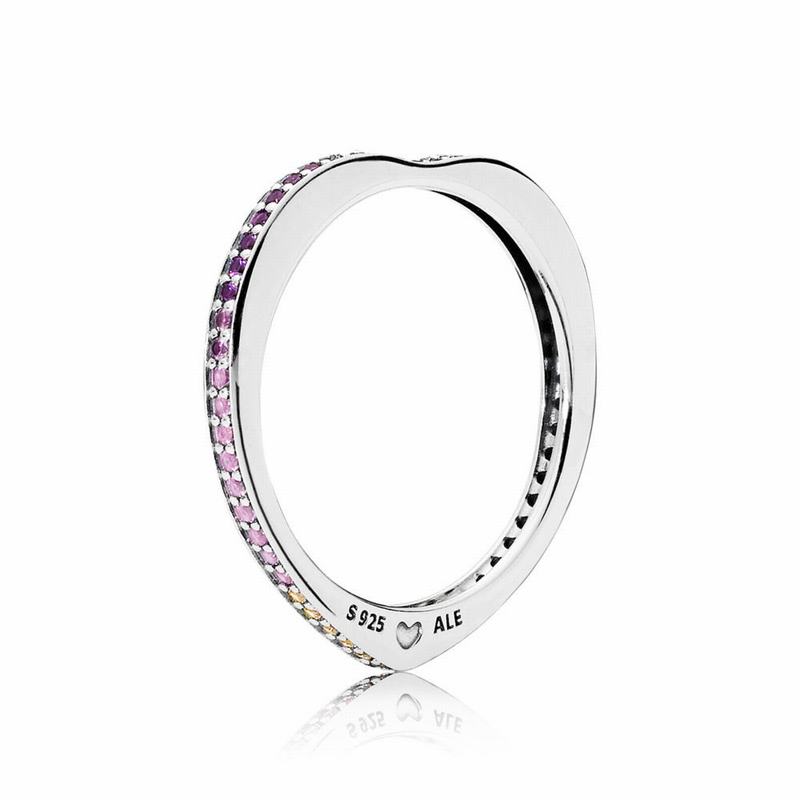 Pandora Multi-Colored Arc of Love Stackable Ring NZ Sale, Sterling Silver (063285-ODK)